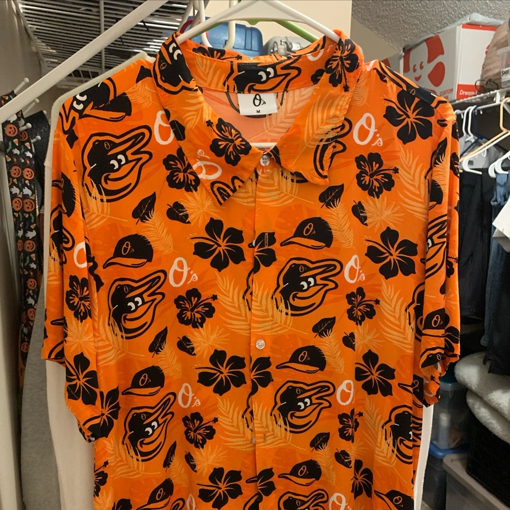 Baltimore Orioles Hawaiian Game-day Button up Collar Shirt - Medium